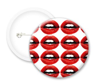Red Lips Comics Button Badges