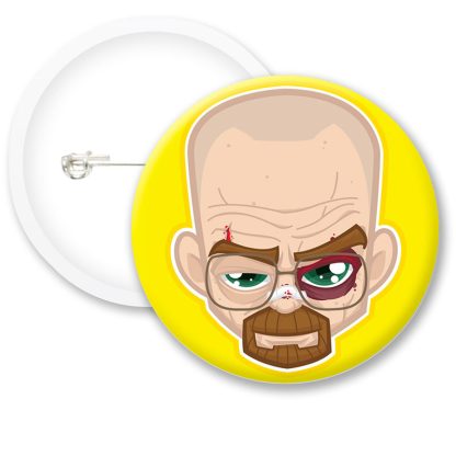 Breaking Bad Walter Illustrated White Button Badges