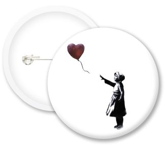 Banksy Heart Balloon Button Badges