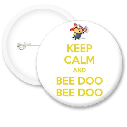 Keep Calm and Bee Doo Button Badges