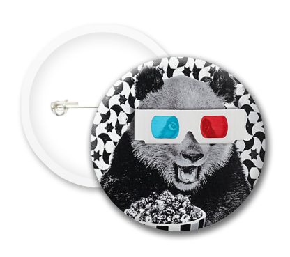 Panda With D Glasses Button Badges