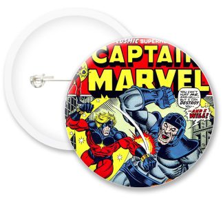 Captain Marvel Comics Button Badges