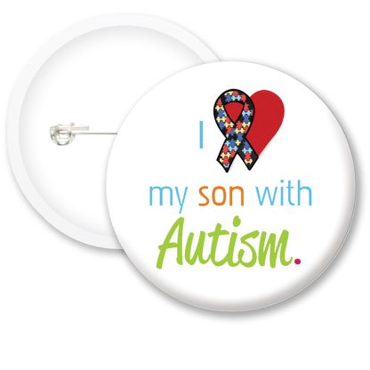 Autism Awarness I Love Button Badges