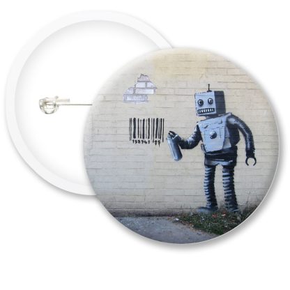 Banksy Robot Button Badges