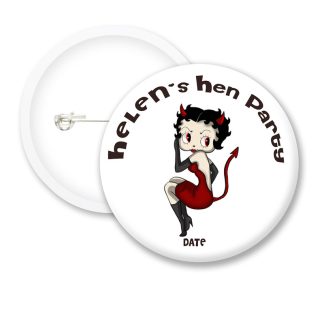 Betty Boop Hen Party Personalised Button Badges