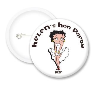 Betty Boop Hen Party Personalised Button Badges S1