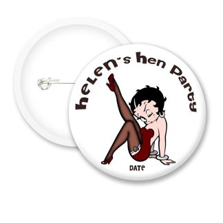 Betty Boop Hen Party Personalised Button Badges S2