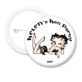 Betty Boop Hen Party Personalised Button Badges S3