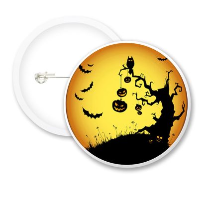 Halloween Pumpkin Tree Button Badges