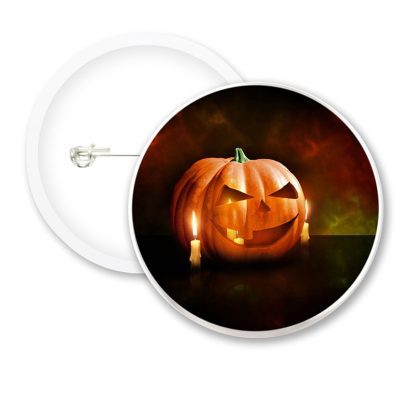 Halloween Pumpkin Candles Button Badges