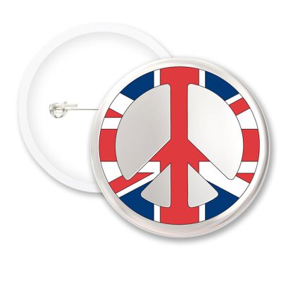 I Love London Peace White BG Button Badges