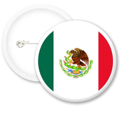 Mexico Worlds Flags Button Badges