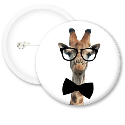 Nerd Giraffe Button Badges