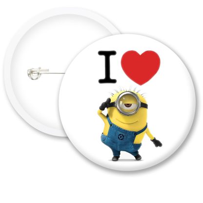 I Love Minions Button Badge